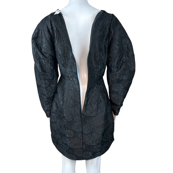 & OTHER STORIES Textured Puff Sleeve Jacquard Dress Sz 4 Goth Witchy Whimsigoth - Picture 13 of 16